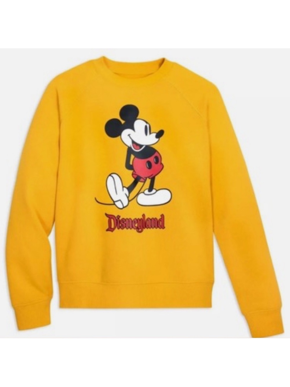 Disneyland Official Mustard Yellow Mickey Mouse Crewneck Sweatshirt